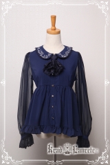 Krad Lanrete -Lost In Sea Blue- Embroidery Collar Lolita Blouse