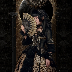 (Full Set) W Lolita -The Queen of Darkness- Gothic Lolita Full Set