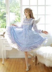 The Blue Starry Sky Lolita Jumper Dress Set