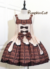 Pumpkin Cat -Sweet Chocolate- Sweet Lolita Salopette