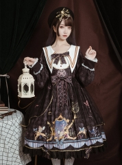 BaolegeMao -Butterflies in Mirror- Pointed Collar Lolita OP Dress