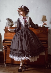 Fantastic Wind -Striped Doll- Vintage Classic Lolita OP Dress