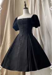 Moluo Lolita -Dark Princess- Lolita OP Dress (Shiny Pleated Version)