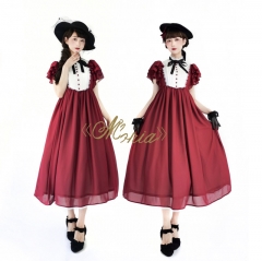 Unideer -Memory of Floria- Lolita OP Dress (High Collar Chiffon Fabric Version)