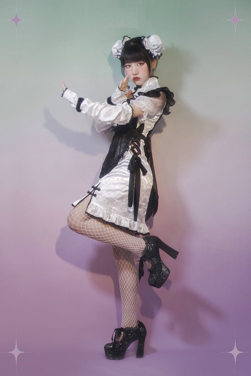 新品 パンダメイドブラック×サックス
