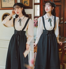 Vintage European Maiden Lolita Blouse and Skirt Set