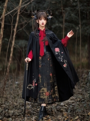 ChiXia -Birdcages and Roses- Hanfu Style Qi Lolita Cape, Blouse, Skirt and Accessories