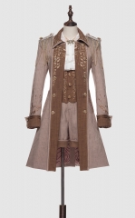 (Khaki Color) Yupbro -Coronation of My Princess- Ouji Lolita Shorts, Trousers, Blouse, Vest, Cape and Jacket