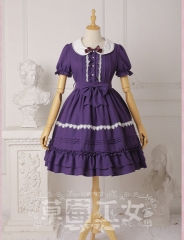 Strawberry Witch Babydoll Collar Chiffon Lolita OP Dress