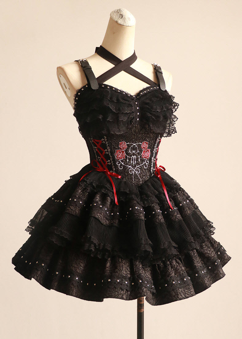 Roses Gothic Lolita Jumper Dress Short 