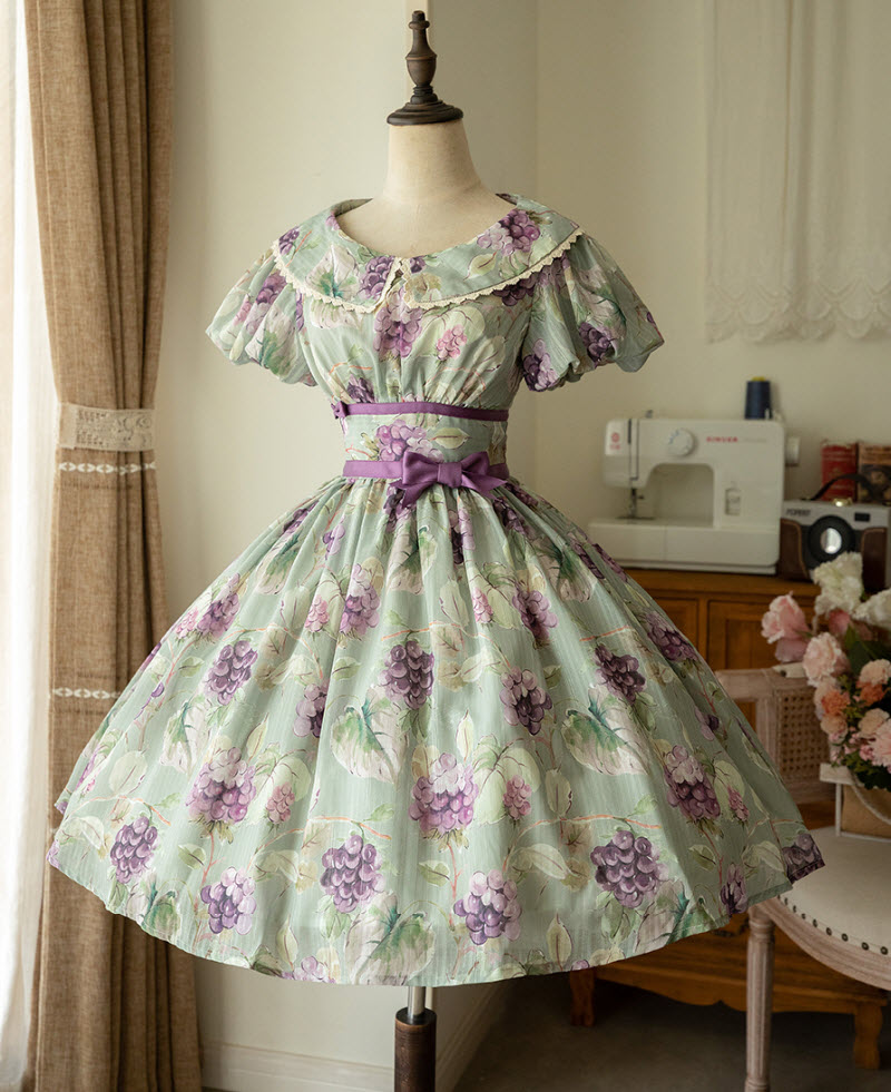 OP Forest Grapes- Wardrobe Classic Dresses -Sweet Lolita Vintage