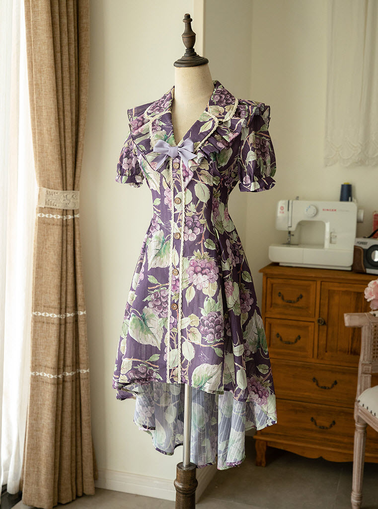 Forest Wardrobe -Sweet Grapes- Vintage Classic Lolita OP Dresses