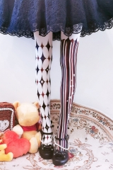 Stripe Clown Halloween Version 80D Lolita Tights