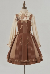 The Cute Violinist Lolita JSK, Salopette, Blouse, Sweater and Ouji Full Set
