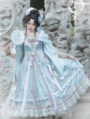 Bramble Rose -The Cold Full Moon- Qi Lolita OP Dress Set