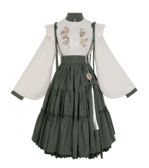 Midsummer Sunflower Vintage Classic Lolita Blouse and Skirt Set