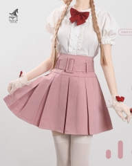 Wide Waistband High Waist Pleated Skirt