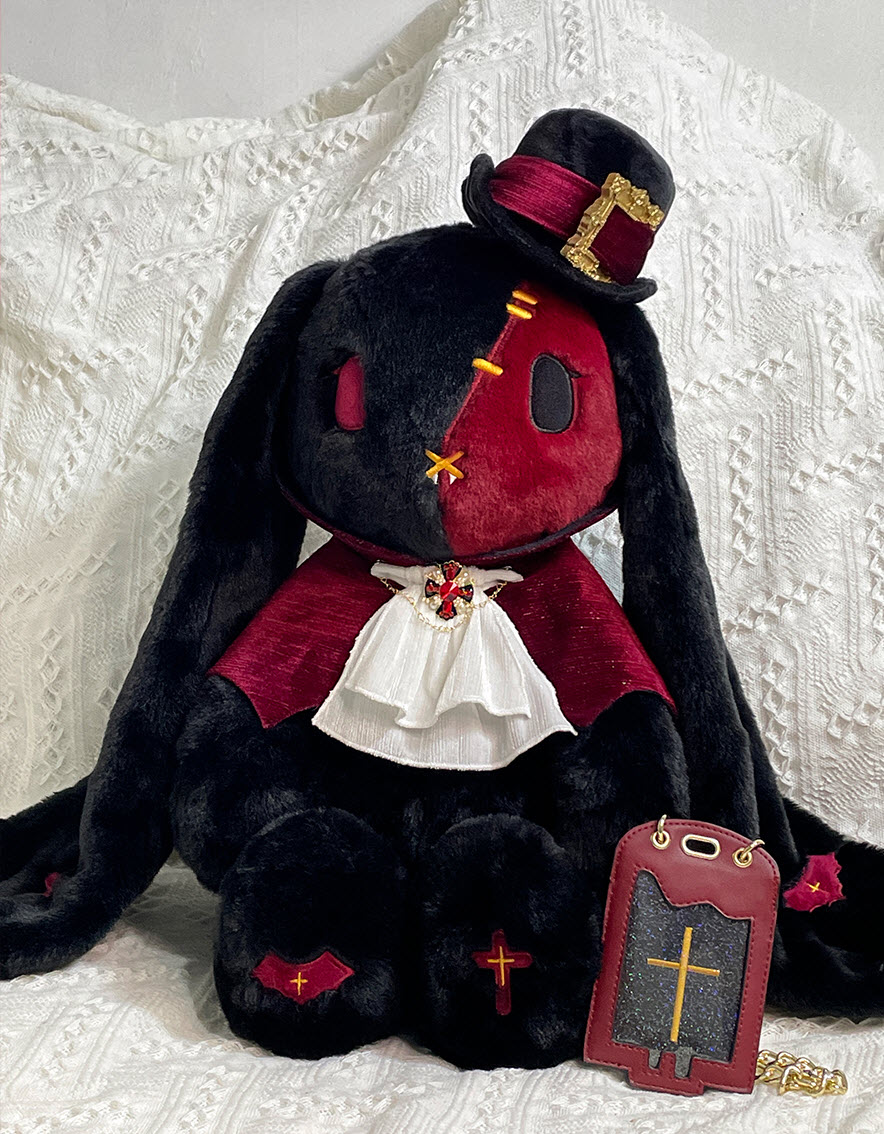 Lolita Gothic Bunny Plush Bag  Bunny Plush Backpack Goth