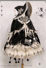 Bramble Rose -The Witch- Lolita Jumper Dress, Blouse and Cape Set