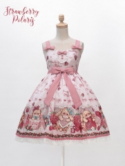 Bunny Loves Strawberry Sweet Lolita Jumper Dress Set