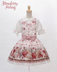 Bunny Loves Strawberry Sweet Lolita Salopette Set