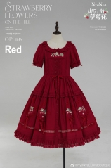 Strawberry Flowers on the Hill Vintage Classic Lolita OP Dress
