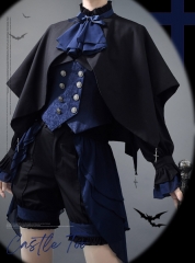 CastleToo -The Devil Twins- Gothic Ouji Lolita Blouse, Vest, Shorts and Skirt