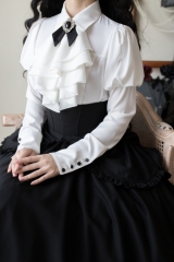 SunnyTree Lolita -Fiery Kiss to the Night- Vintage Classic Lolita Necktie and Overskirt