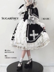 SugarFrey -Angel Prays Devoutly- Gothic Lolita Cape, JSK and Bonnet Set