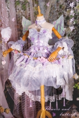 Bramble Rose -Butterfly Loves Flower- [New Colors] Lolita Top Wear and Skirt Set